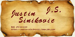 Justin Šiniković vizit kartica